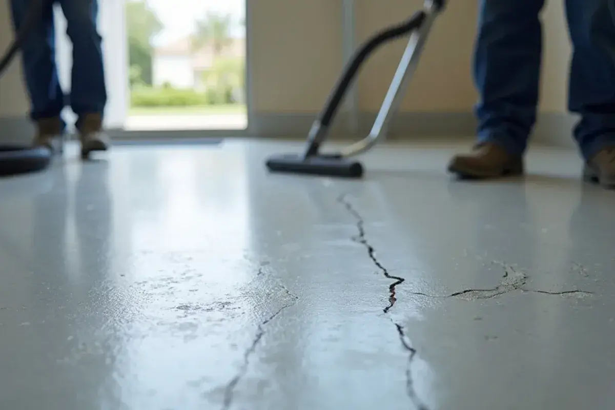 Diamond-ground concrete slab ready for a metallic epoxy system in Atlantic Beach, FL
