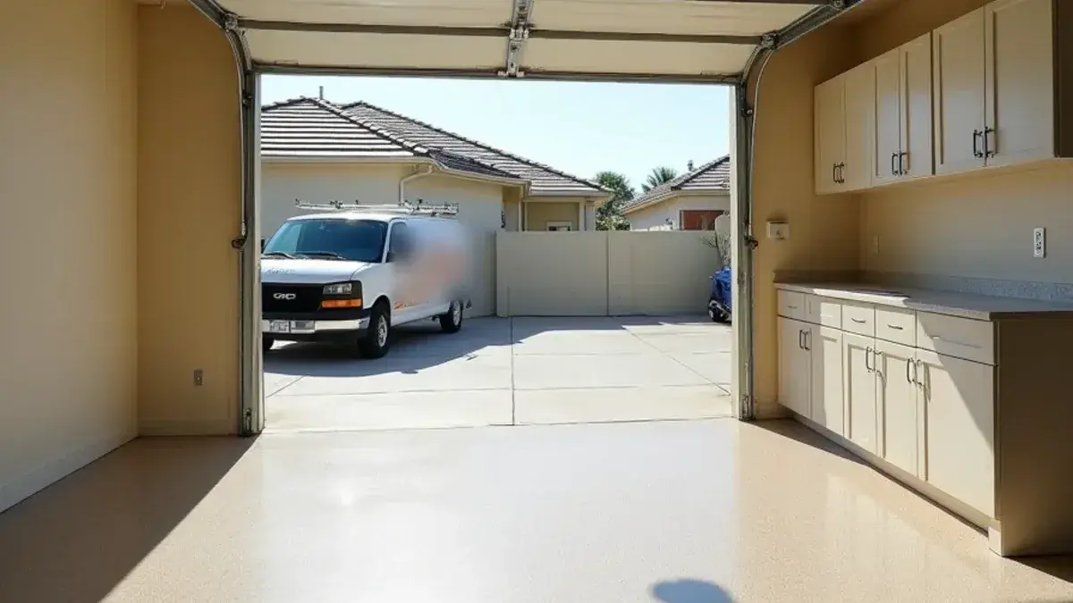 Garage floor epoxy service overview photo, Northeast Florida