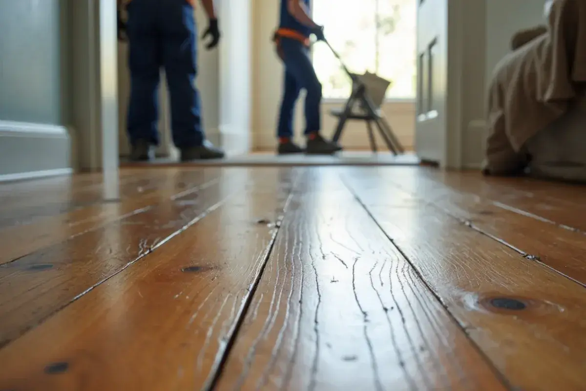 Original heart pine floorboards in an early-1900s Riverside home in Duval County, FL
