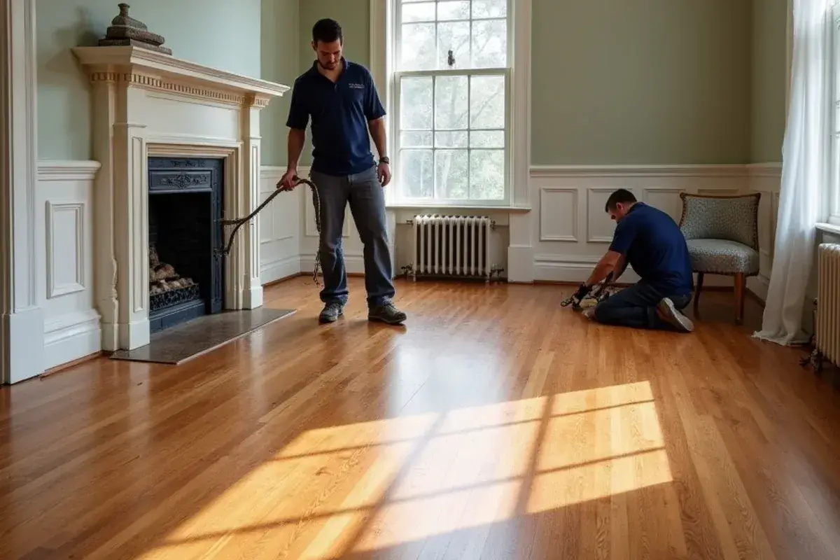 Refinished original heart pine floor in a Victorian house in Fernandina Beach, FL
