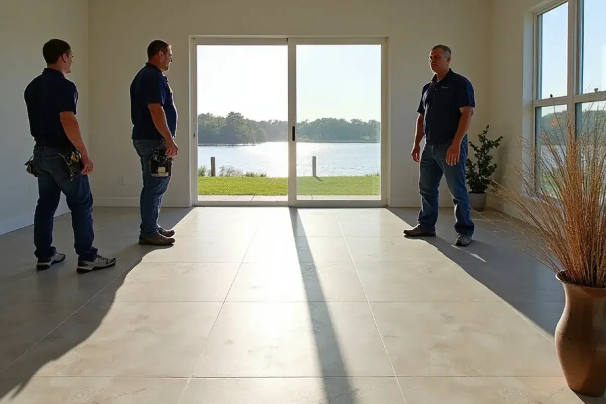 Porcelain tile floor in a riverfront ranch home in Green Cove Springs, FL
