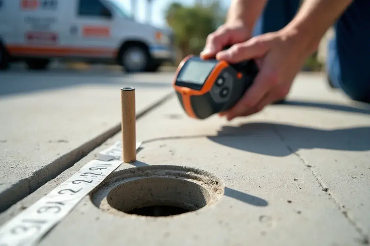 Relative-humidity probe set in a concrete slab in a Ponte Vedra Beach, FL home